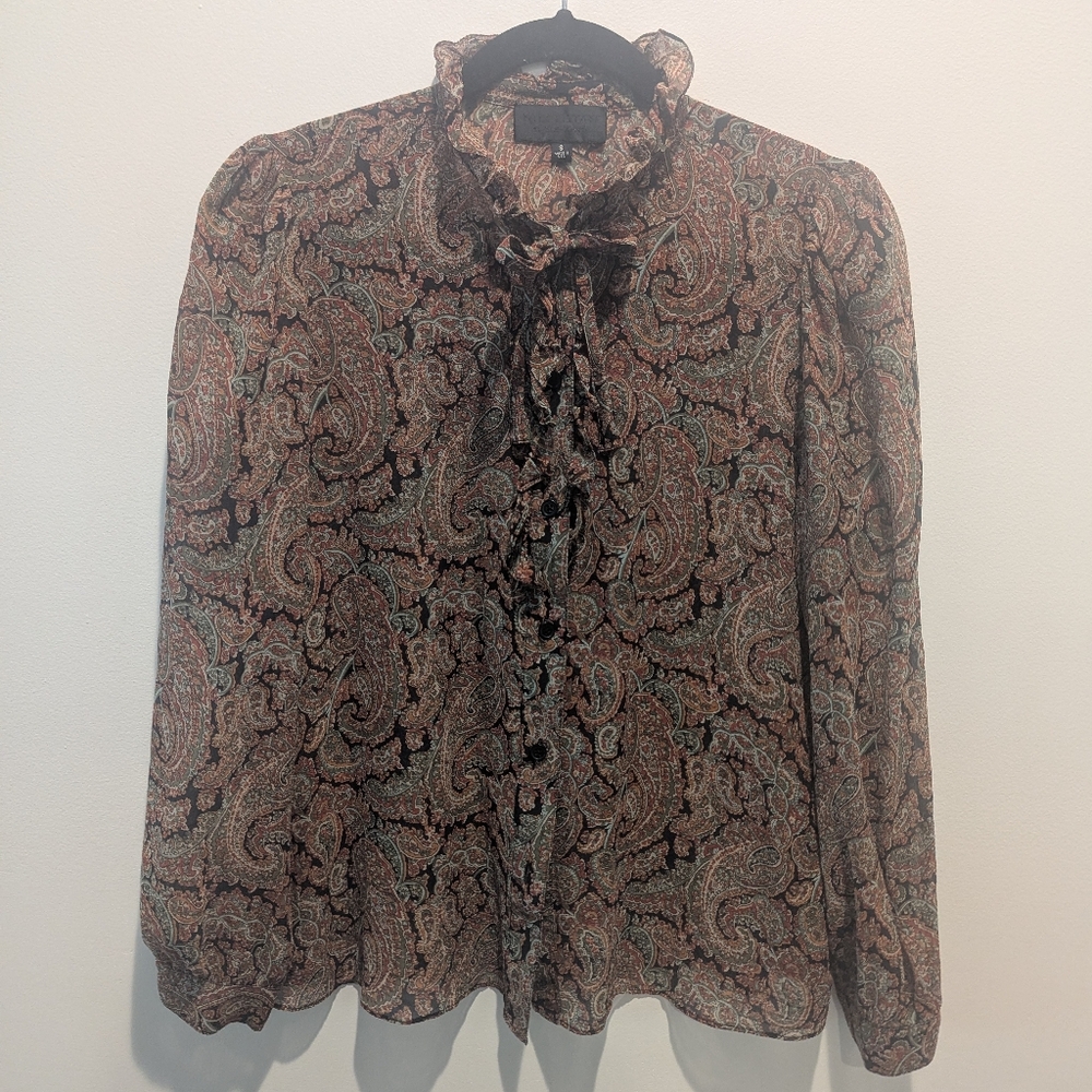 Nili Lotan Silk Multicolor Paisley Blouse